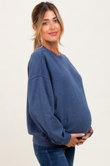 Navy Long Sleeve Maternity Sweatshirt