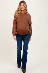 Camel Long Sleeve Maternity Sweatshirt