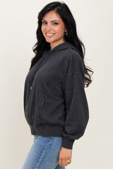 Black Drop Shoulder Long Sleeve Oversized Hoodie