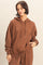 Camel Drop Shoulder Long Sleeve Oversized Hoodie