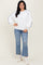 White Heather Blue Piping Accent Sweatshirt