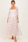 Light Pink Floral Chiffon Long Sleeve Maternity Maxi Dress