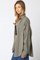 Black Gingham Button Down Shirt