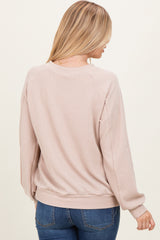 Cream Textured Rib Knit Pullover