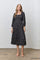 Black Floral Long Sleeve Midi Dress