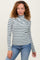 Olive Striped Turtleneck Long Sleeve Top