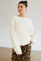 Cream Boat Neck Pointelle Detail Sweater