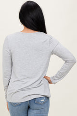 Heather Grey Inner Layer Nursing Long Sleeve Top
