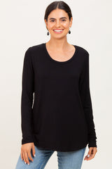 Black Inner Layer Nursing Long Sleeve Top
