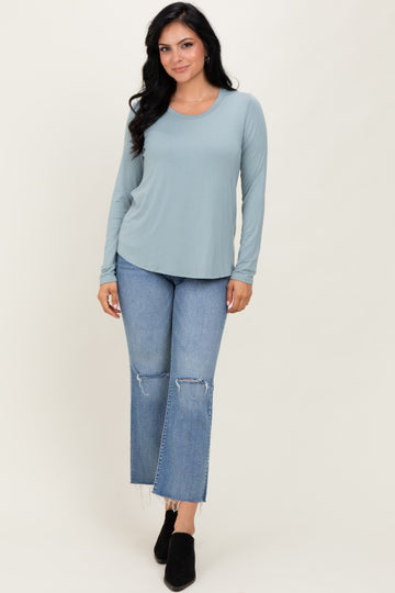 Light Olive Inner Layer Nursing Long Sleeve Top