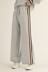 Heather Grey Contrast Trim Sweatpants