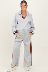 Heather Grey Contrast Trim Maternity Sweatpants