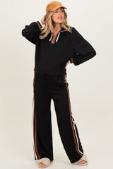 Black Contrast Trim Maternity Sweatpants