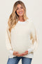 Yellow Ribbed Balloon Sleeve Maternity Sweater