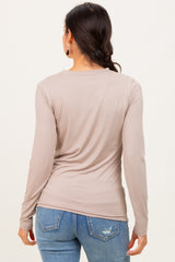 Light Mocha Basic Long Sleeve Top