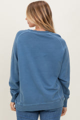 Denim Blue French Terry Vintage Wash Pullover