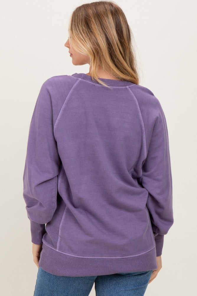 Lavender Vintage Wash French Terry Pullover