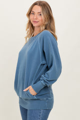 Blue Vintage Wash French Terry Pullover