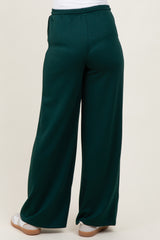 Forest Green Flowy Knit Drawstring Maternity Pants