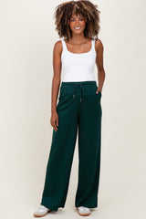 Forest Green Flowy Knit Drawstring Maternity Pants