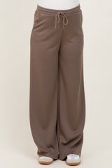 Mocha Flowy Knit Drawstring Maternity Pants