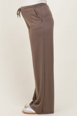 Mocha Flowy Knit Drawstring Maternity Pants