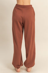 Camel Scuba Drawstring Waist Relaxed Jogger Sweatpants