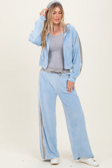 Light Blue Velour Tracksuit Set