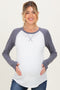 Navy Raglan Long Sleeve Maternity T-Shirt