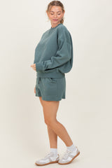 Jade Fleece Sweatshirt Shorts Set