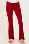 Red Fold Over Waistband Maternity Flared Pants