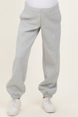 Heather Grey Fleece Maternity Sweatpants
