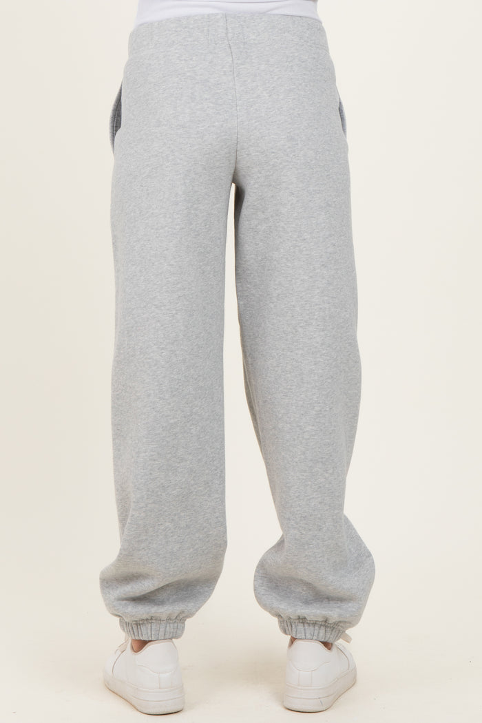 Heather Grey Fleece Maternity Sweatpants