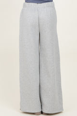 Heather Grey Fleece Wide Leg Sweatpants