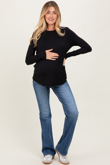 Black Long Sleeve Maternity Top