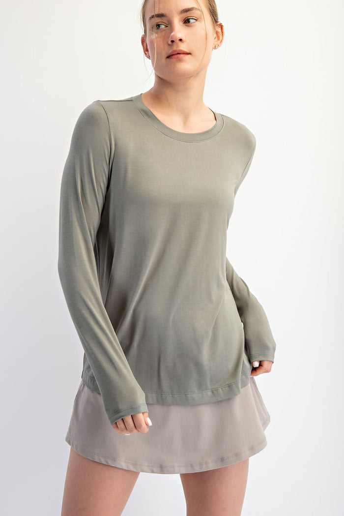 Light Olive Long Sleeve Top