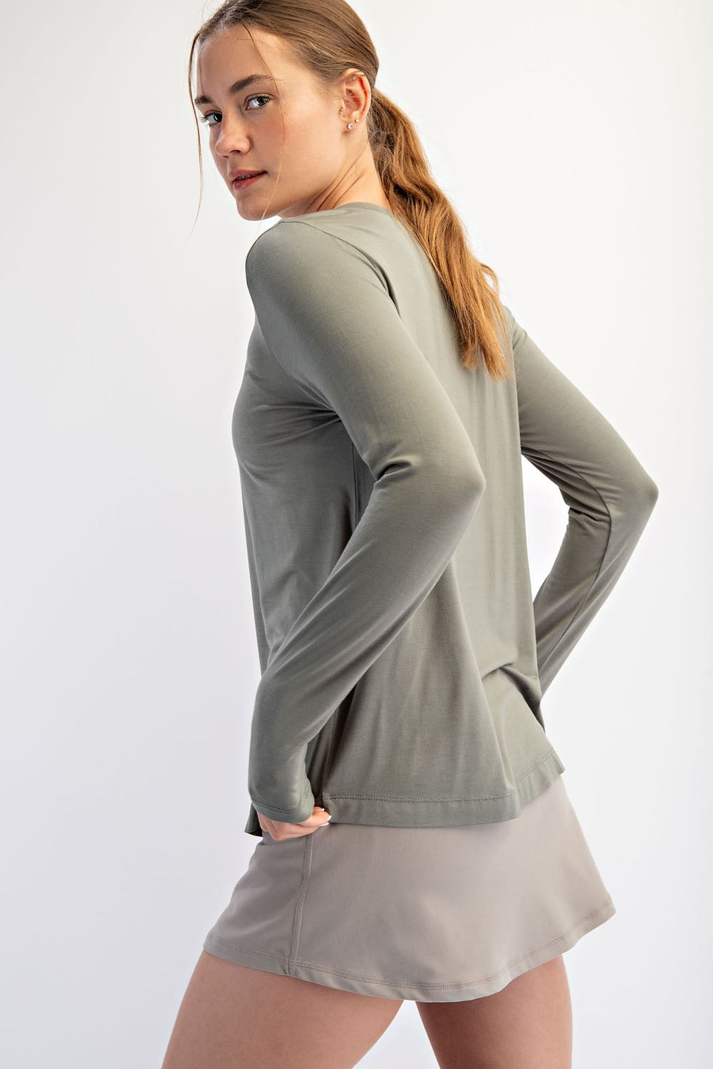 Light Olive Long Sleeve Top