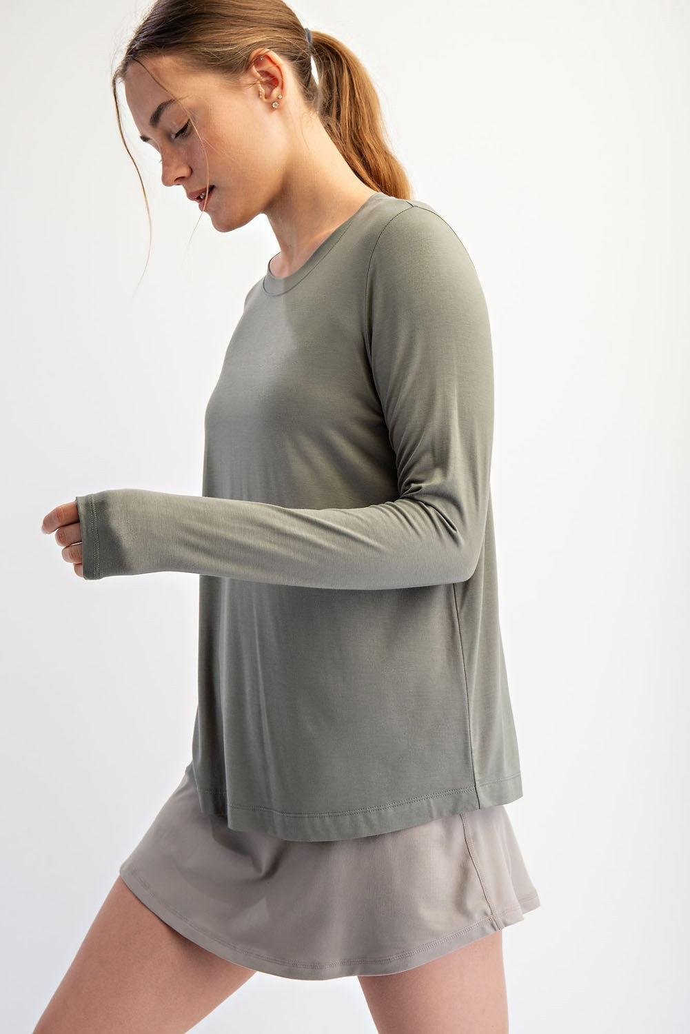 Light Olive Long Sleeve Top