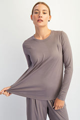 Grey Long Sleeve Top