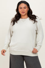 Cream Vintage Wash French Terry Plus Pullover