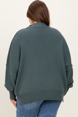 Jade Mock Neck Exposed Seam Maternity Sweater