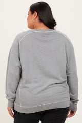 Heather Grey French Terry Vintage Wash Plus Pullover