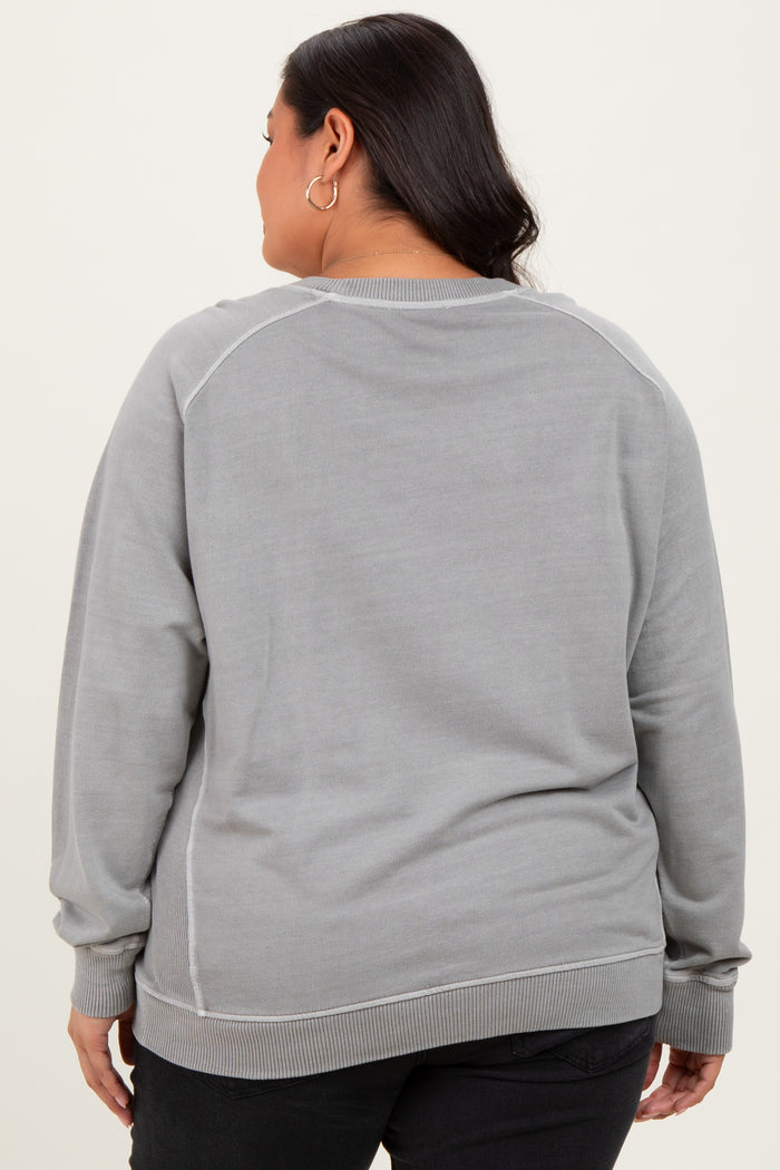 Heather Grey French Terry Vintage Wash Plus Pullover