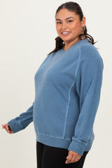 Blue French Terry Vintage Wash Plus Pullover