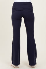 Navy Wide Fold-Over Flared Maternity Pants