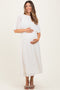Cream Pleated Cape Maternity Midi Dress