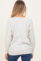 Heather Grey V-Neck Long Sleeve Maternity Pullover Top