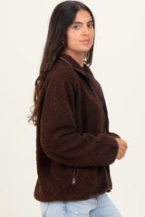 Brown Fleece Full Zip Jacket