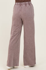 Mocha Mineral Wash Waffle Knit Contrast Lounge Pants