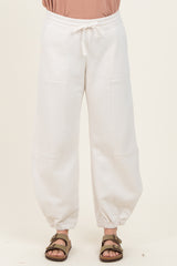 Ivory Multi Seam Fleece Sweatpants